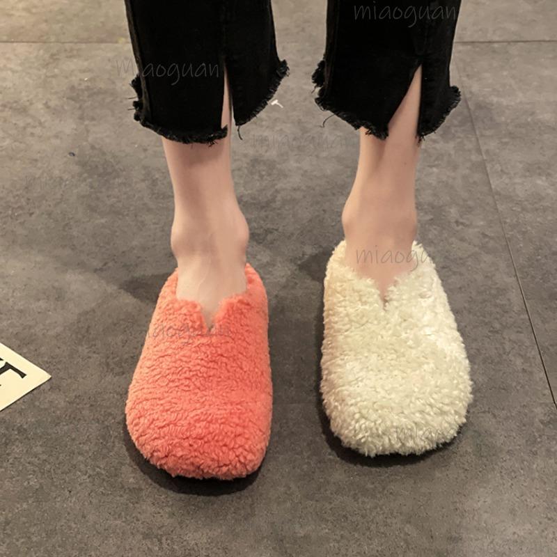 Pantofole Calde da Donna in Peluche Corto Comode da Infilare Autunno Inverno Ciabatte Taglia 35-40 Pantoflas Mujer Scarpe Casual da Donna