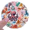 55 Creative Octopus Cartoon Stickers for Phone Cases & Suitcases, Waterproof Decor Pack