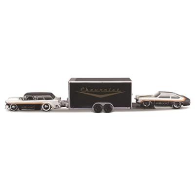 Maisto Design Team Hauler Serie 1/64 Maßstab Druckguss Modellautos (1955 Chevrolet Nomad / 1971 Chevrolet Vega Schwarz)