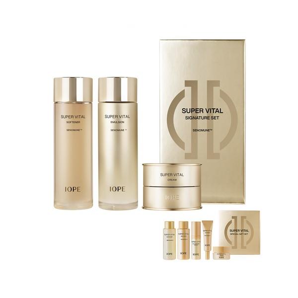 

IOPE Super Vital Signature Basic Skincare 3pcs + Sample 5pcs Set (Softner 80ml + Emulsion 80ml + Cream Rich 30ml + Sample 5pcs)