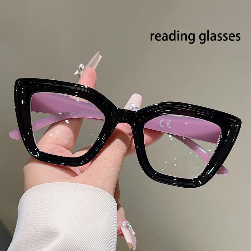 Vintage Cat Eye Reading Glasses  New Fashion Eyewear with Diopters Trendy Blue Light Blocking Decor Optical Frames