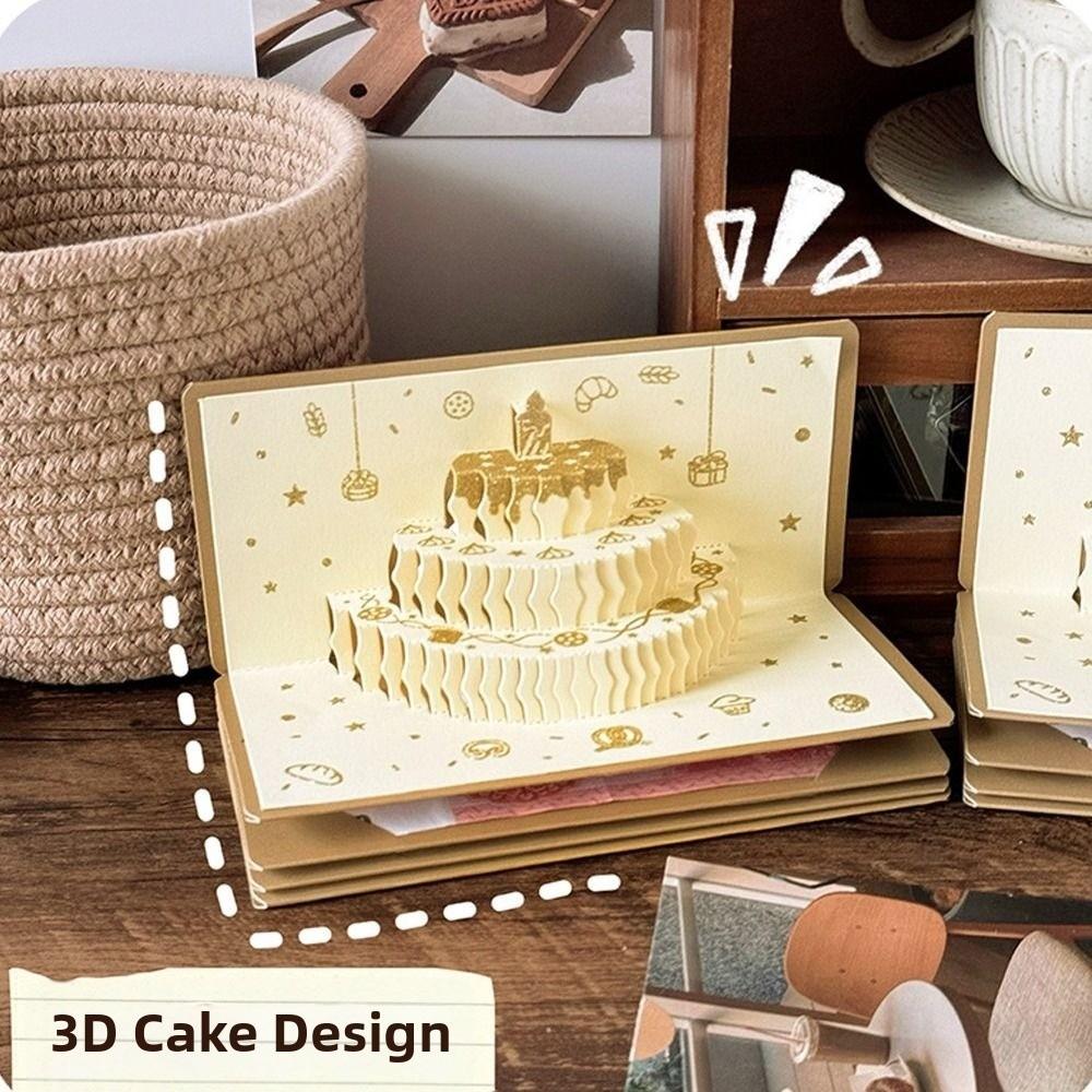 3D Birthday Red Envelope Greeting Card Foldable Birthday Red Envelope Musical Light Greeting Card Multiple Card Slots
