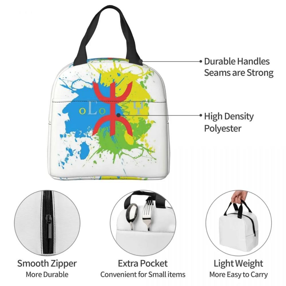 Amazigh Flag Berber Flag Insulated Lunch Bag for Kids School Cooler Thermal Food Box Tote Leakproof Lunch Boxes Container