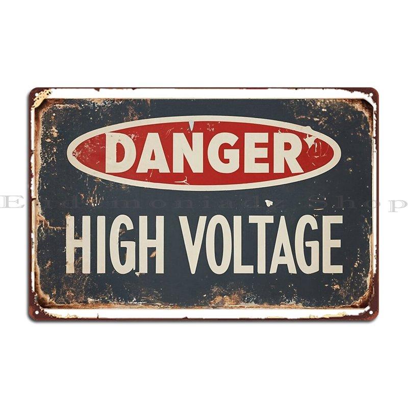 Danger High Voltage Vintage Retro Tin Sign Metal Tinplate Sadedream Metal Signs Create Create Cave Design Pub Tin Sign Poster 20X30CM
