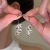 New High-end White Crystal Earrings For Women Personalized Fashionable Daily Accessory Party  Anniversary Birthday Gifts