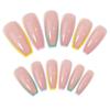 New Removable Wearable Rainbow French Nail Patches Nail Art Finished Fake Nail Long Nails
