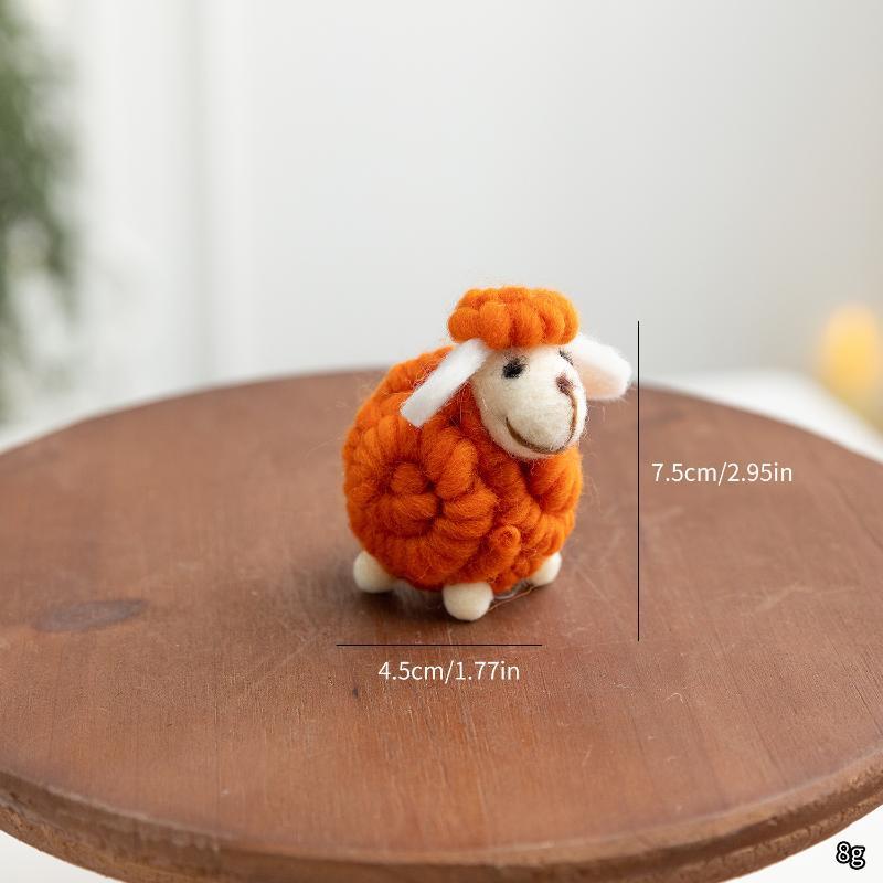 Adorable Felt Lamb Miniature 1Pc Mini Soft Wool Sheep Ornament Small Table Decor for Living Room Bedroom Nursery Party Holiday Gift