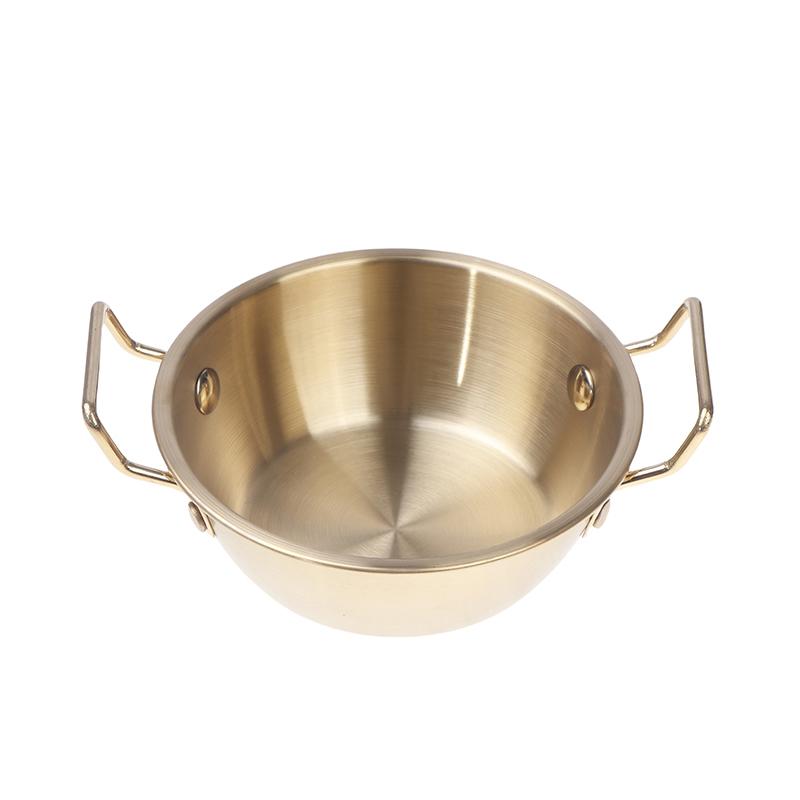 304 Stainless Steel Double Ear Snack Plate Seasoning Sauce Dipping Pickle Plate Cookware Saucepan Dry Pots With Handle