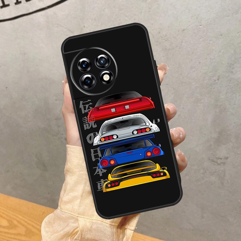 Japan JDM Sports Car Comic Case For OnePlus 15R 13T 13R 13 12 12R 11 10 9 Pro 10T 8T Nord 5 CE 2 3 4 Lite N20 N30 Cover