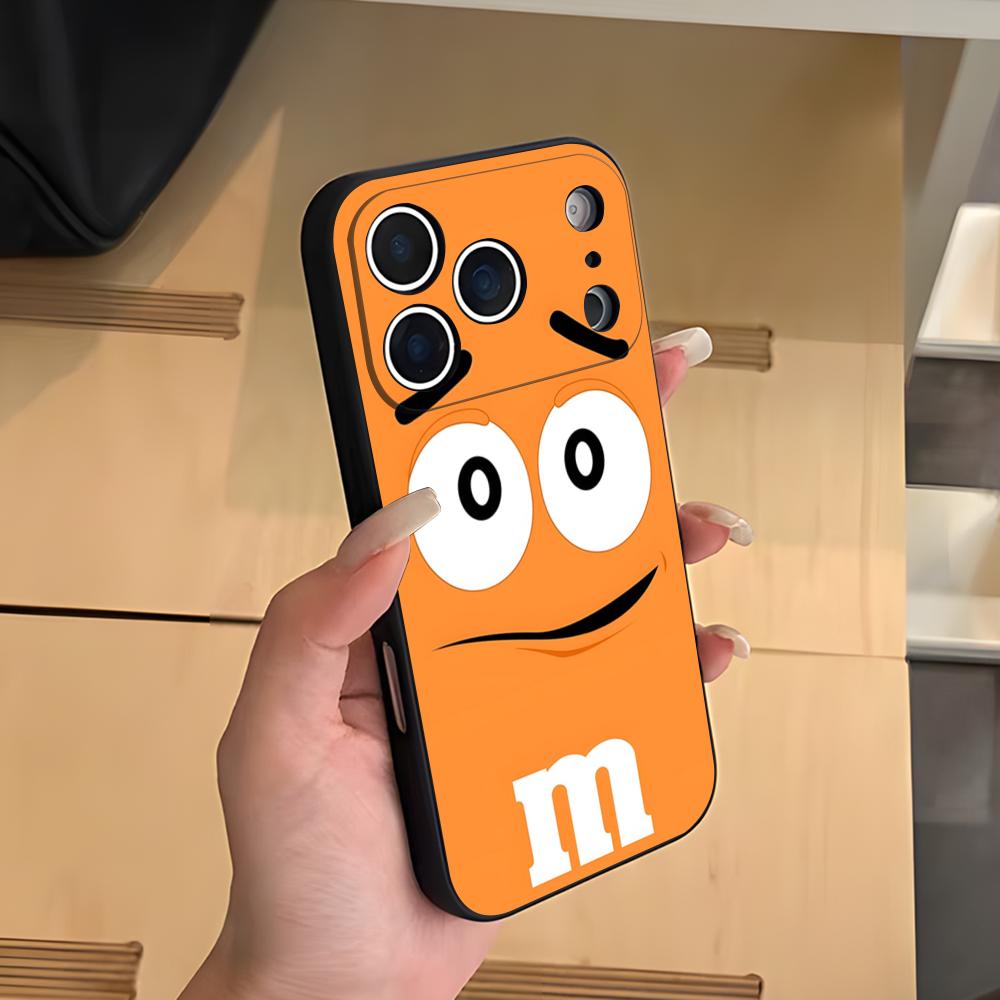 Custodia per Telefono al Cioccolato M&MS Per IPhone 17 Air 16 E Pro Max 15 14 13 Mini 12 Pro 11 Max Plus Guscio Morbido Nero
