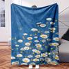 Daisy Flowers On Blue Background with Sky In Background.-Themed Blanket - Comfortable Flannel Fabric Hypoallergenic Suitable for A