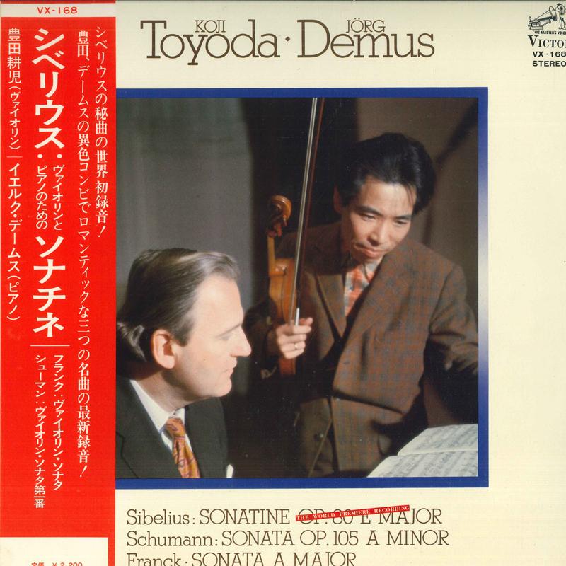 

LP Record KOJI TOYODA JORG DEMUS Sibelius Sonatina for violin and p VX168 VICTOR Japan Obi Classical Used