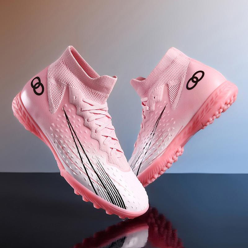 Mens Football Shoes TF/FG Lace Up Non-slip Breathable Anti Slip Soft Elastic Professional Training Soccer Shoes for Men