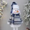Blue Telescopic Snowman Plush Doll Christmas Decoration