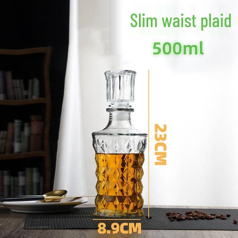 European Crystal XO Glass Decanter: Transparent Whiskey and Wine Bottle