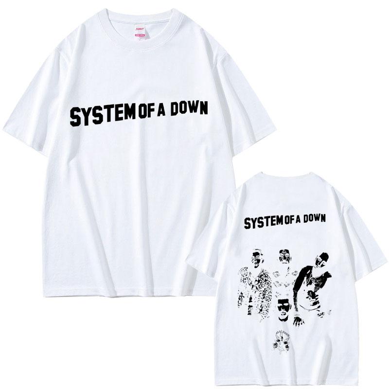 Alternative Metal Rock Band System of A Down Graphic T Shirt Men Casual Cotton Vintage Tshirts Male Oversized Streetwear