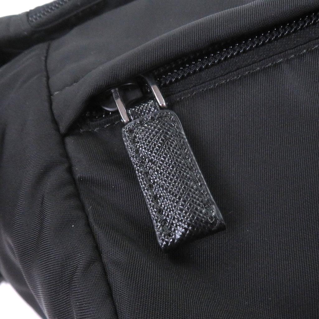 Very Good PRADA Shoulder Bag Re-Nylon Triangle Logo Black Used