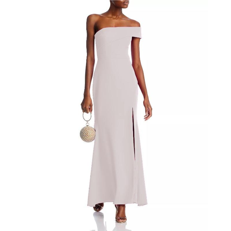 New autumn and winter women's clothing one-shoulder fashion split-ended dress long dress temperament dress