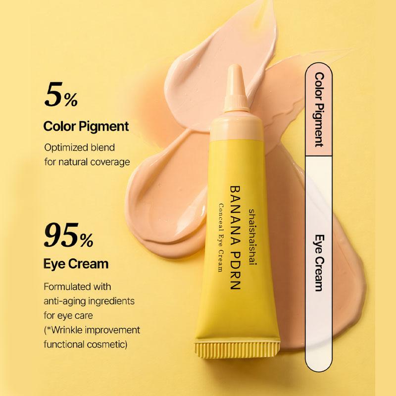 SHAISHAISHAI Banana PDRN Conceal Eye Cream 15g - Under Eye Concealer & Wrinkle Care Cream (Cream for No.17-19 / Vanilla for No.21-23)