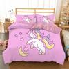 Unicorn Kids Girls Pink 3D Bedding Set Duvet Cover Sale Cartoon Bedcllothes Animal Printed Queen King Size Home Duvet Covers