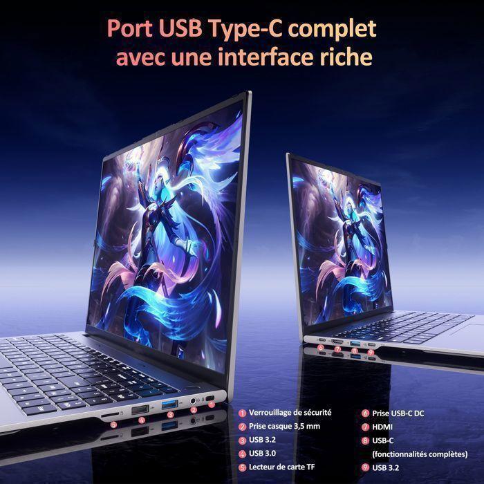 מחשב נייד גיימינג - ACEMAGIC - 16" - Ryzen 7 H255 (עד 4.9 הרץ) DDR5 24GB RAM 512GB SSD, מקלדת עם תאורה אחורית, WiFi6, BT5.2, Type C