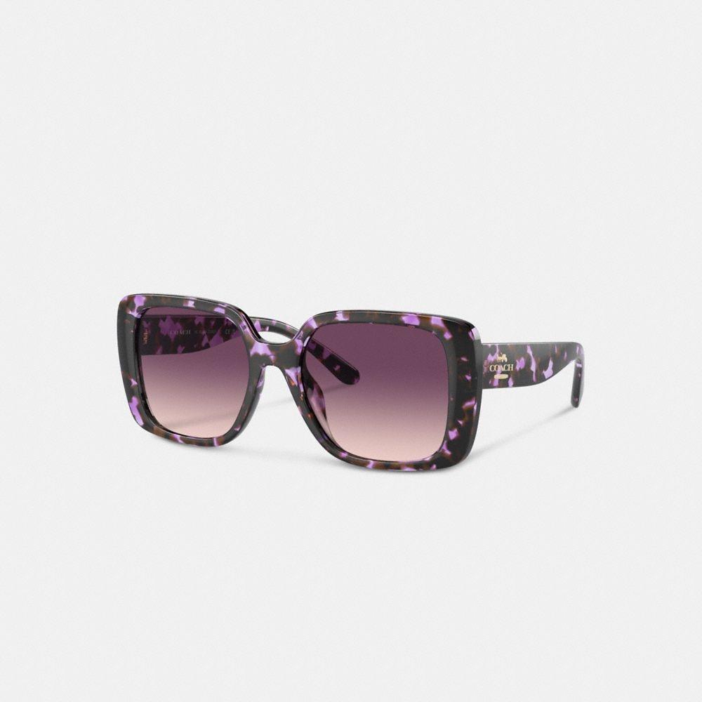 

Coach Oversized Square Sunglasses Cl907 Purple Tortoise