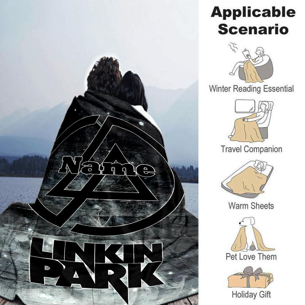 Customiz Name Personality Linkin Park Blanket Soft &Warm Sofa Office Bed Travel Lunch Break Blanket, Gift Suitable All Seasons