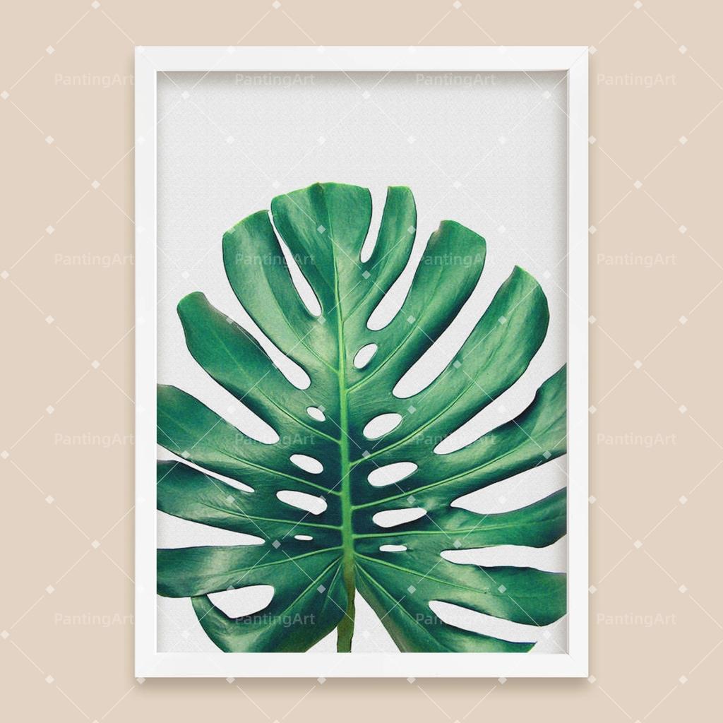 Bohemian Watercolor Tropical Plant Canvas Painting Monstera Banana Leaf Eucalyptus and Fern Art Posters Aesthetic Bedroom Decor