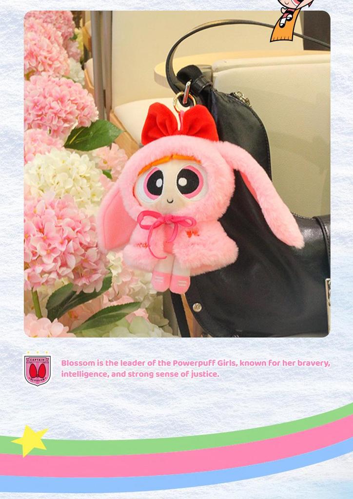 Powerpuff Girls Plush Doll with Winter Cloak and Pendant