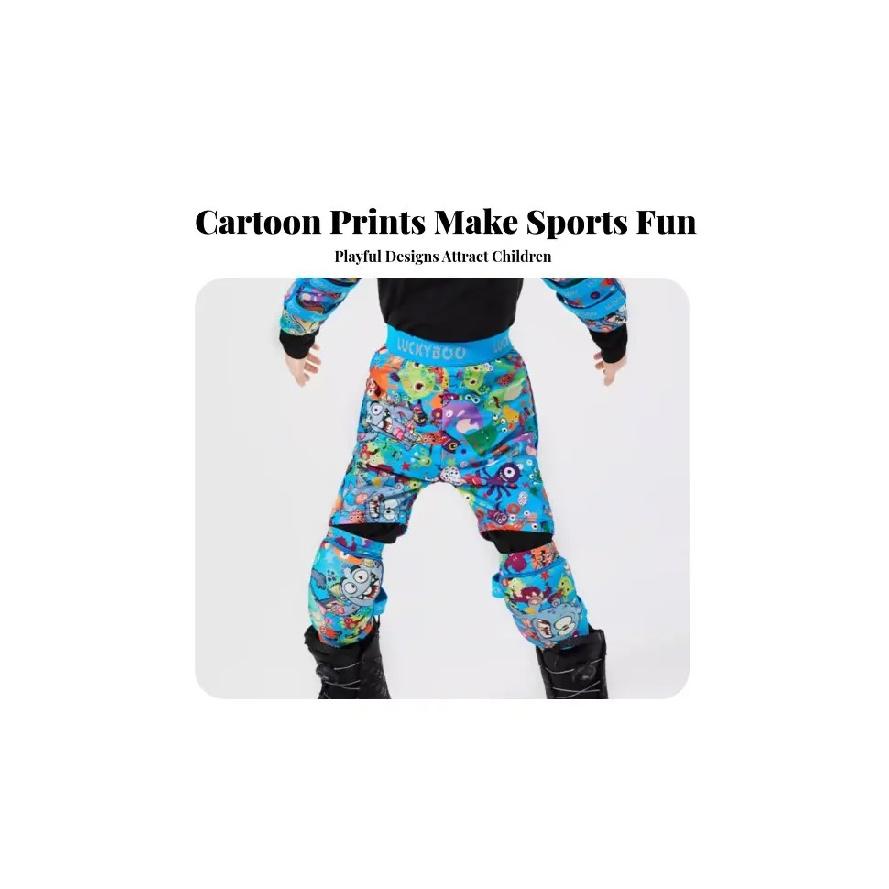 Kids Ski Protective Gear, Cartoon Padded Suit, Impact-Resistant Hip Pants, Snowboard Protection for Boys and Girls