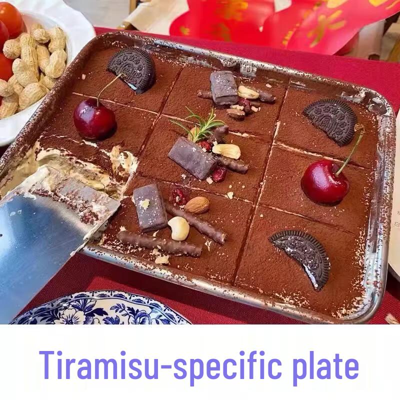 Molde rectangular de acero inoxidable para hornear Tiramisú