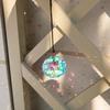 1 pièce avec corde en cristal coloré, boule prisme, pendentif attrape-soleil, décoration artisanale de jardin pour la maison, la Saint-Valentin, cadeau des mères