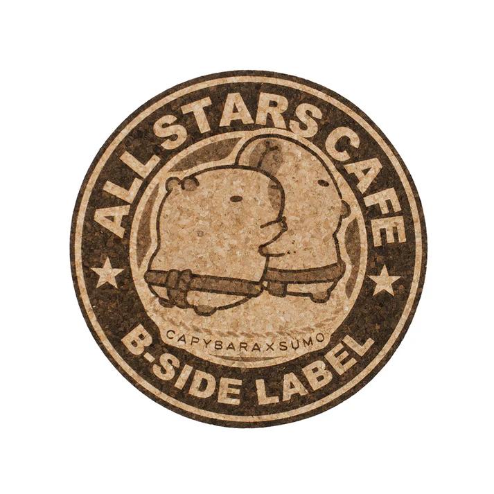 B - SIDE LABEL Capybara Sumo Wrestling Tips & Scooping Coaster Japan NEW