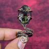 Dragon Bloodstone Real Gemstone Ring Adjustable Ring Copper Wire Wrapped Jewelry