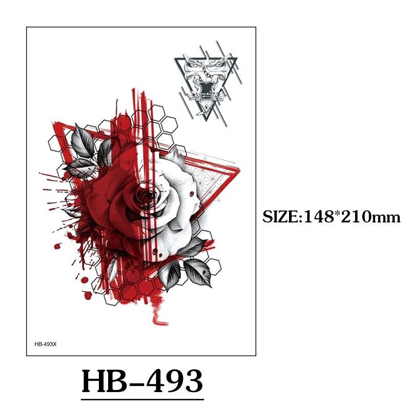 1 Stück Sexy Schwarze Blume Temporäre Fake Tattoo Aufkleber für Frauen Mädchen Falsche Tattoos DIY Wassertransfer Tattoos Körperkunst Make-up