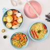 Complete Microwave Ramen Set Includes Bowl Cover Strainer Utensils Spoon Chopsticks Fork For Convenient Meals
