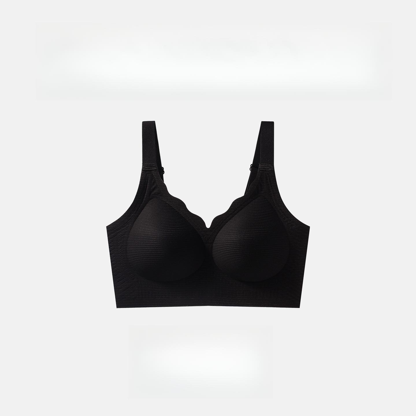 

Тонкий дышащий бюстгальтер Женское удобное нижнее белье больших размеров Женский бюстгальтер с эффектом пуш-ап без косточек Дышащий бюстгальтер без косточек M чёрный