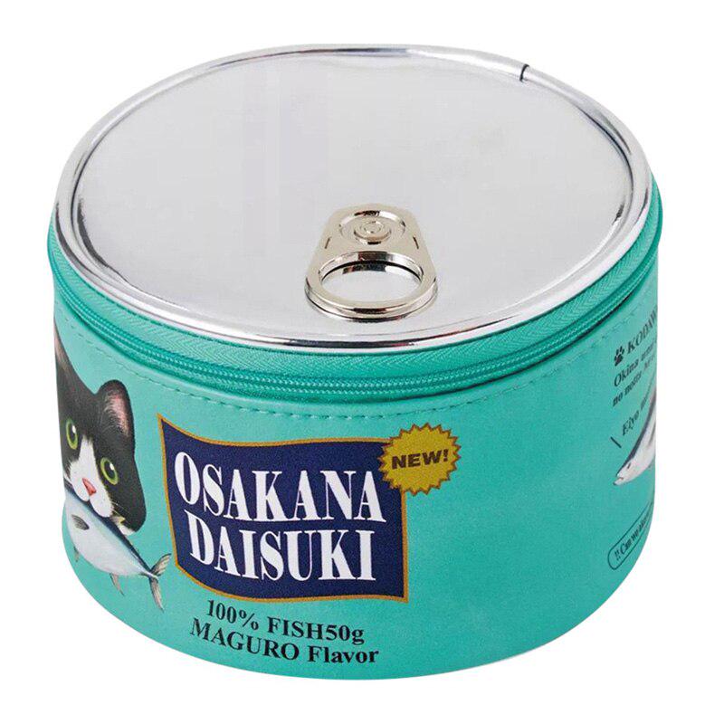 

Large-capacity Storage Bag Creative Cat Eating Fish Pattern Canned Type Cosmetic Bag M