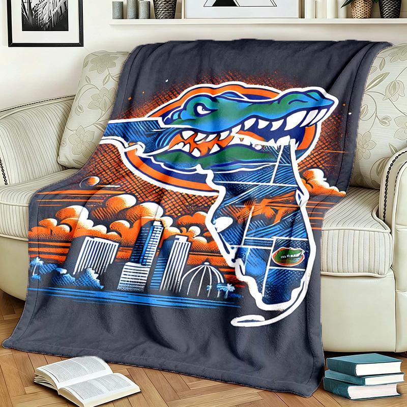 Florida Gators Theme Personalized Outdoor Flannel Blankets Soft And Suitable For All Seasons Perfect For Sofas Beds And Camping