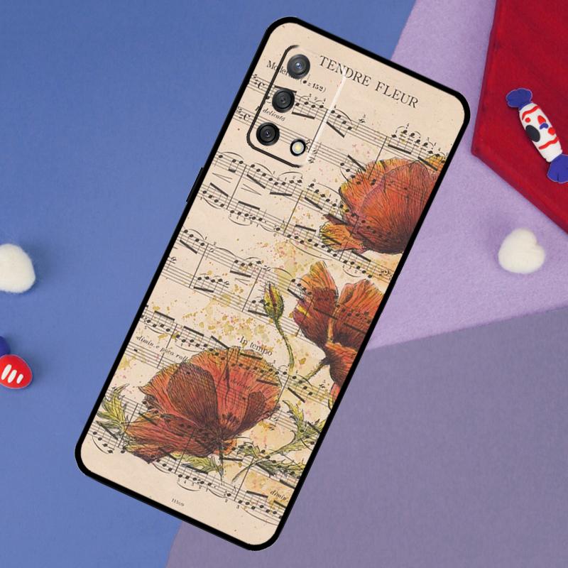 Sheet Music Case For OPPO A17 A54 A57 S A77 A74 A94 A5 A9 A53 A15 A16 A76 A96 A52 A72 A18 A58 A98 A78
