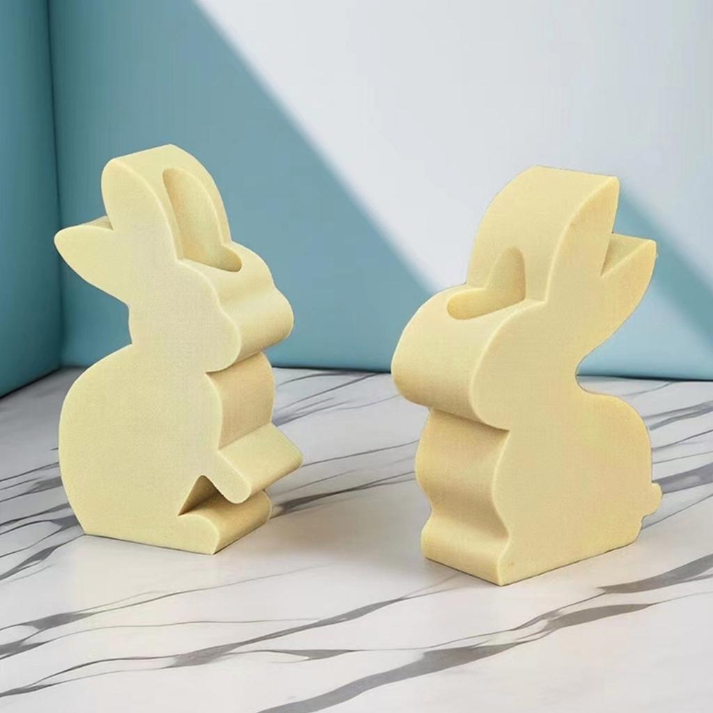 Rabbit Candlestick Silicone Mold Gypsum Plaster Mold Easter Candle Holder Molds for DIY Jewelry Organizer Home Decor
