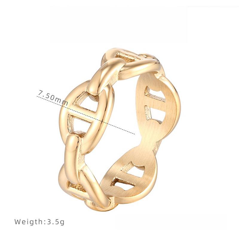 

Нишевое кольцо в виде свиного пятачка из титановой стали с гальваническим покрытием, кольцо с передовым чувством, не выцветает, аксессуары для женщин 9