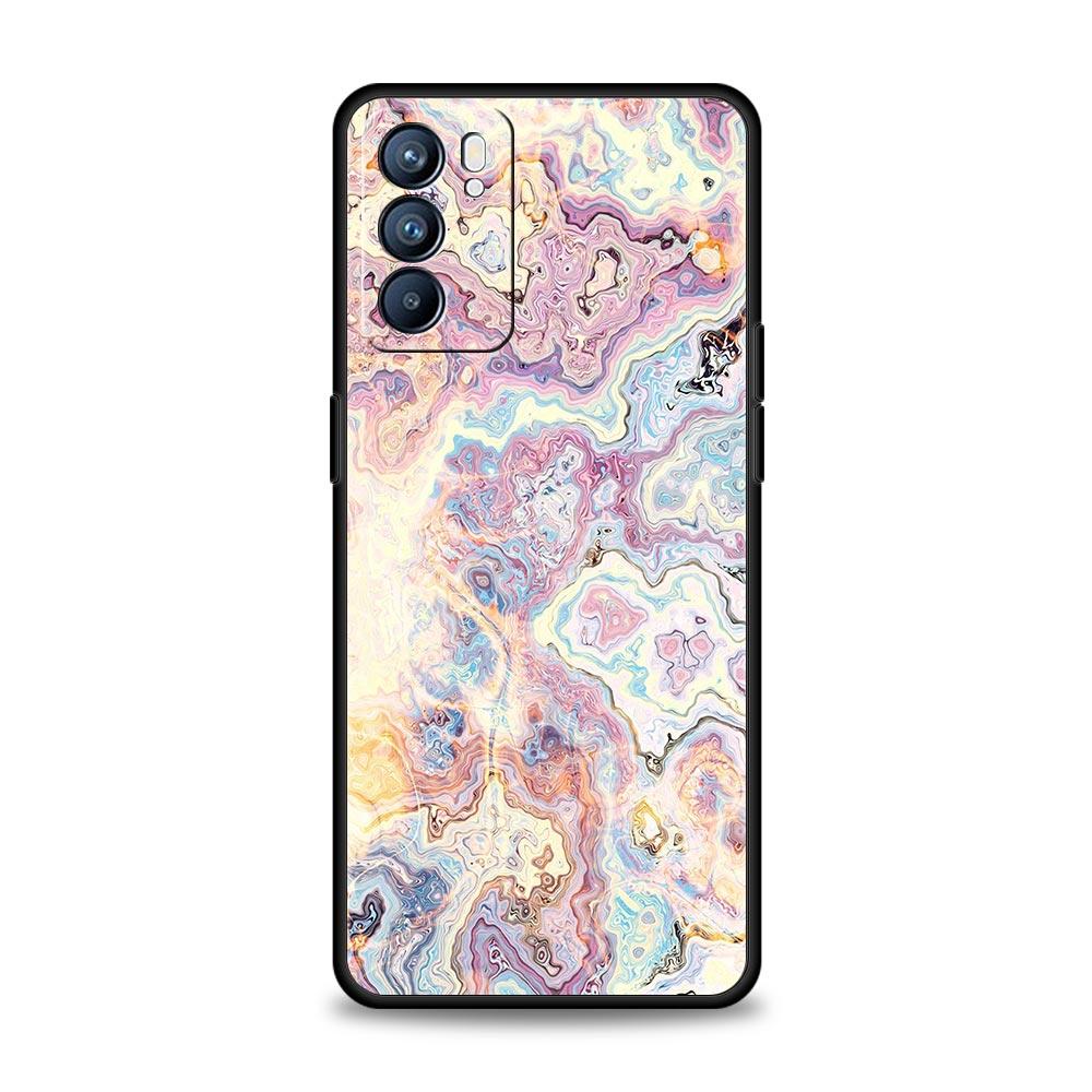 Love Marble Pattern Soft Phone Case For Oppo Find X5 A54 A53 A52 A9 2020 A15 A95 A16 A76 A74 A12 Reno7 SE Reno6 Pro 5G TPU Cover