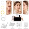 NOSAME MS1 LED Actress Mirror, Triple Mirror, 52 LEDs, 3-Color Dimming, 1/2/3x Magnification, Height Adjustable, Type-C Rechargeable, Tabletop Makeup