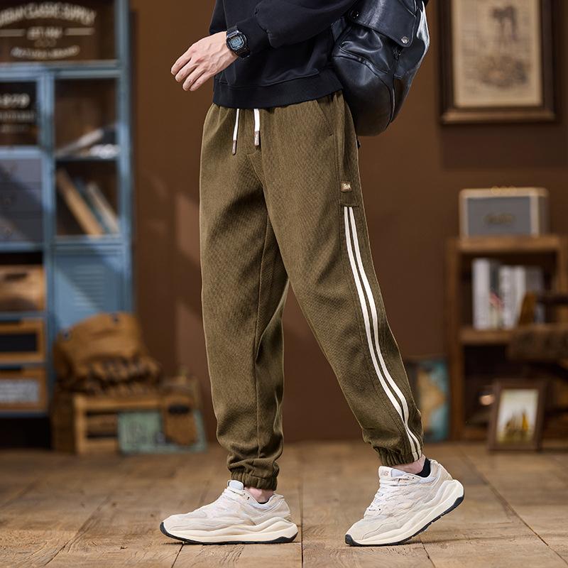 

Осінньо-зимові чоловічі нові повсякденні штани, модний бренд, на флісовій підкладці та потовщені, м які, зручні штани з манжетами на щиколотках для чоловіків, штани карго M білий/хакі