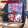 Cartoon Cute Gabbys Style 5D Diamond Painting Round Diamond Rhinestones Mosaic Diamond Embroidery Wall Paintings Rhinestones Gift Frameless