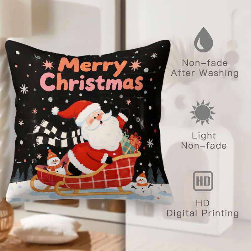 

Cute Kittens in Christmas Hats PillowcaseSuitable for sofa car bedroom decorative cushion cover pillow cover 16x16Inch