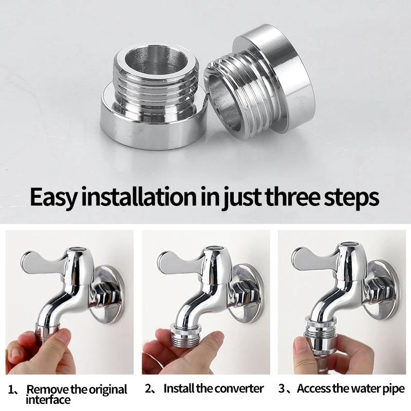 Water Faucet Coupler 1/2 To M16 M18 M20 M22 M24 M28 Thread Connector Conversion Repair Tap Adapter For Bubbler Kitchen Bathroom