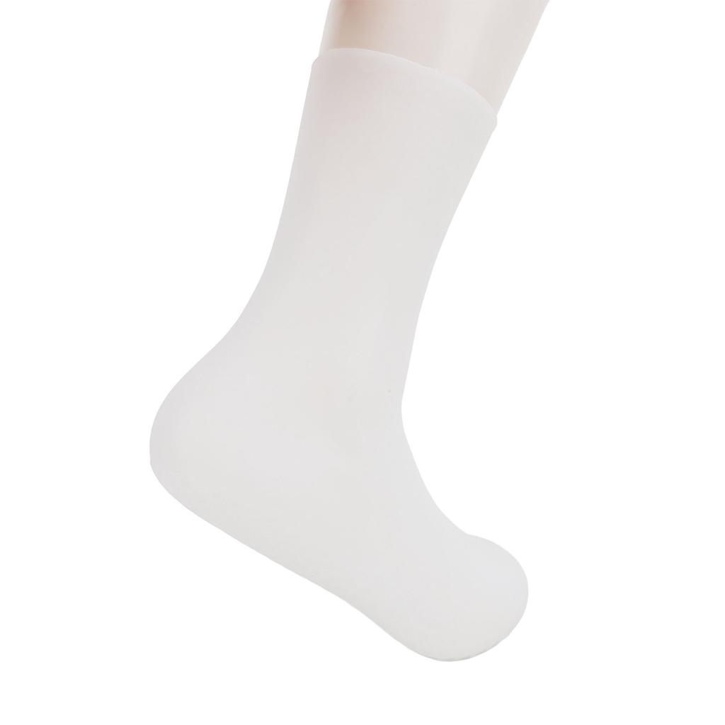 Pair of Silicone Moisturizing Socks White Ankle Length Dry Cracked Feet Hydrating Spa Socks for Women Men L