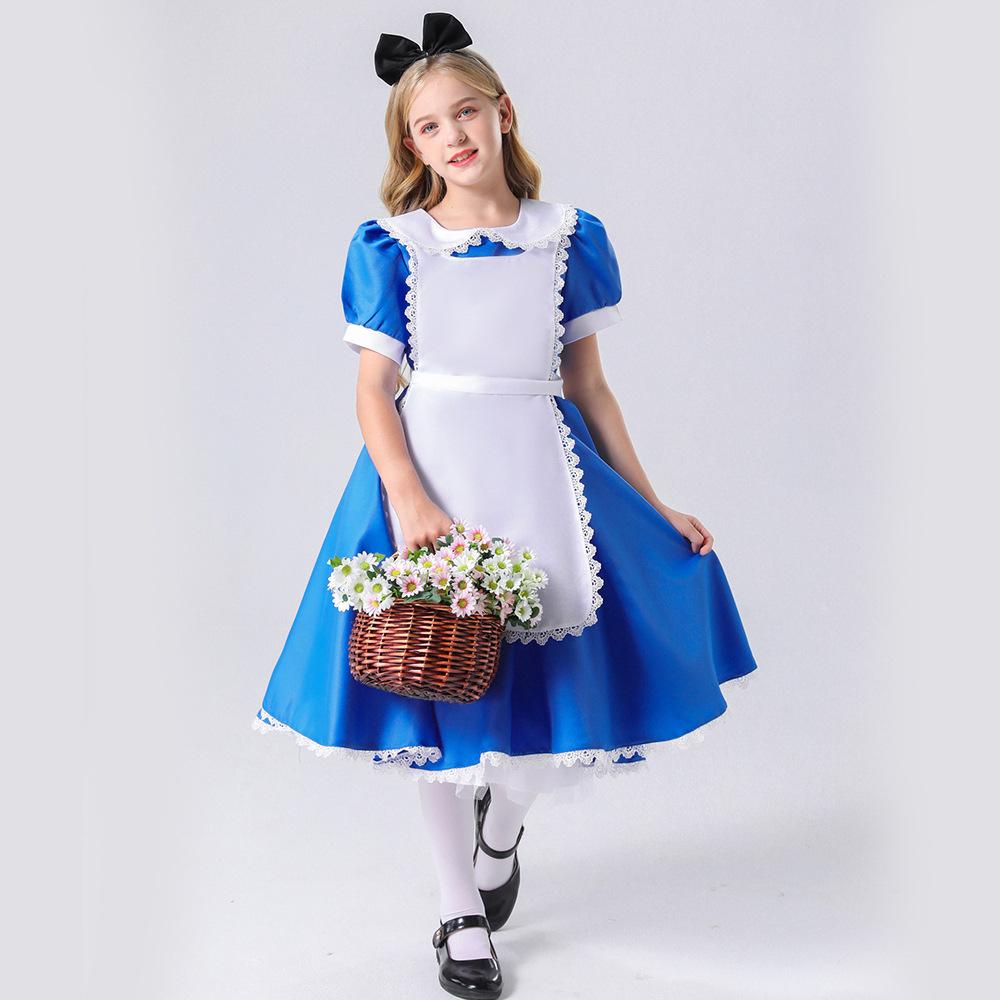 Cosplay-Export, Halloween-Kostüm Alice-Cosplay Anime-Maid-Kostüm Europäisches und Amerikanisches blau-weißes Maid-Kostüm Prinzessinnenkleid